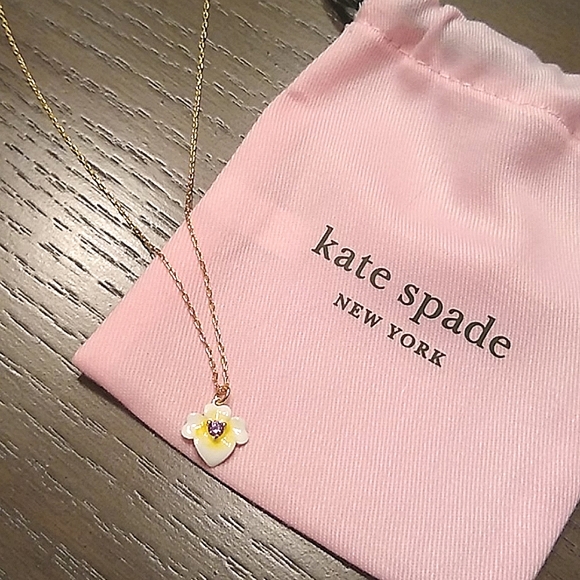 NEW Kate Spade Precious Pansy Pendant Necklace - Picture 7 of 7